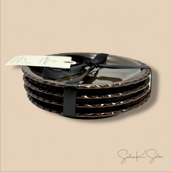 Set of 4 6.5" Mushroom Ceramic Appetizer Plates - Hearth & Hand Magnolia Target - Picture 6 of 9